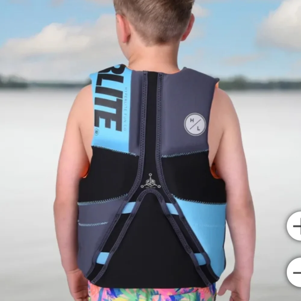 Hyperlite youth Life Vest Kids Large 55lbs to 88 lbs camouflage
